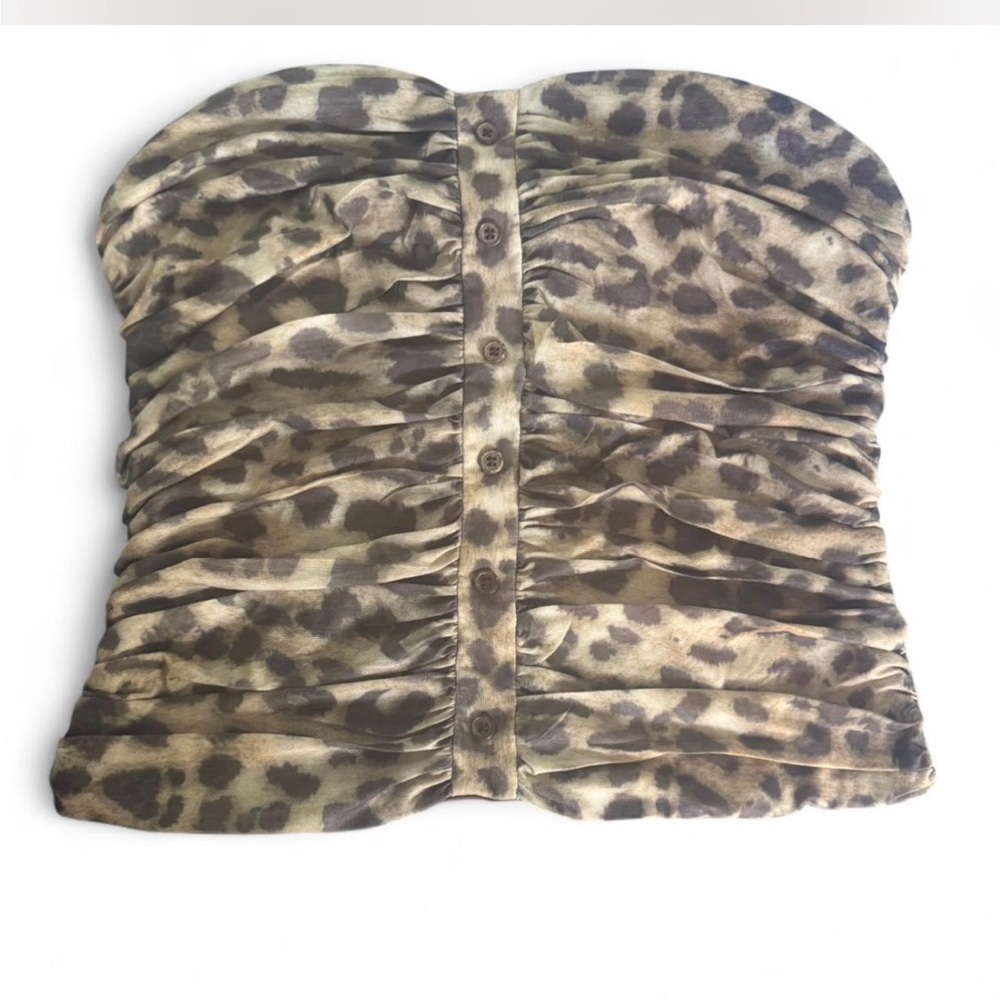 Stitch + Feather Brown Smocked Top